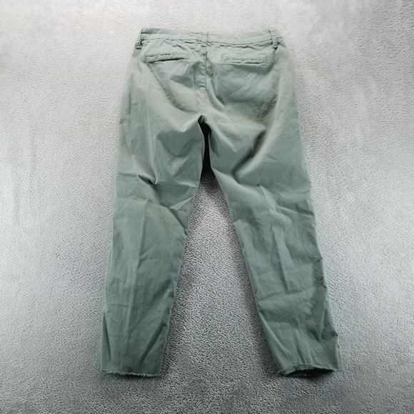 Frank & Eileen Pants Womens‎ 6 Green Wicklow Italian Chino Raw Hem Luxury - Picture 2 of 9